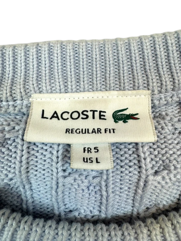 Lacoste Light Blue Cable Knit Sweater