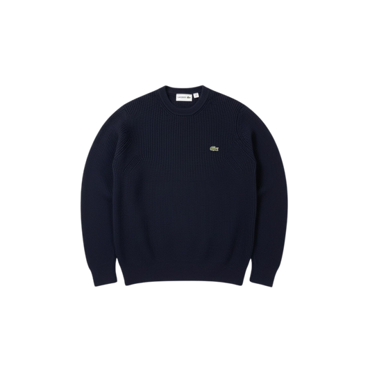 Lacoste Navy Ribbed Knit Sweater