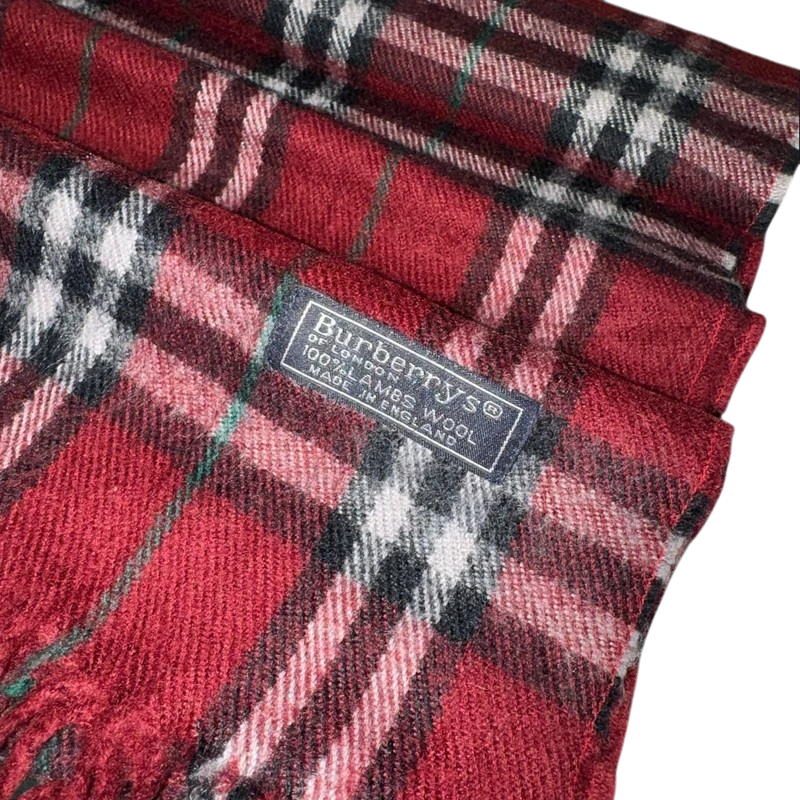 Burberry Red Nova Check Scarf