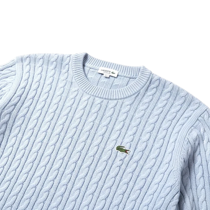 Lacoste Light Blue Cable Knit Sweater