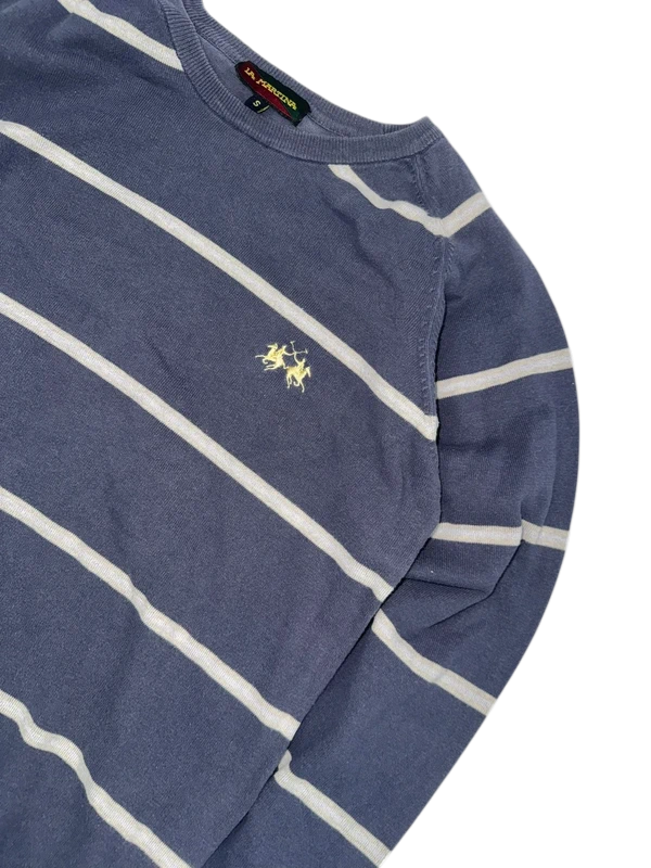 La Martina Navy Striped Knit Sweater