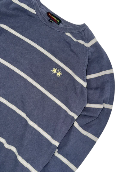 La Martina Navy Striped Knit Sweater