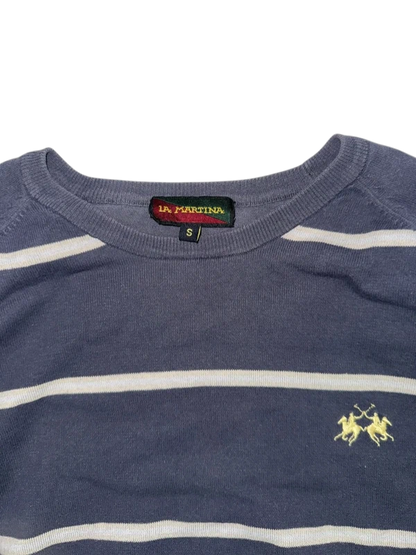 La Martina Navy Striped Knit Sweater