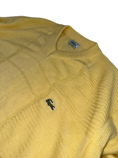 Lacoste Vintage Yellow V-Neck Sweater