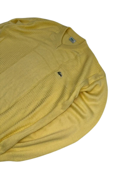 Lacoste Vintage Yellow V-Neck Sweater