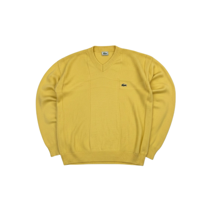 Lacoste Vintage Yellow V-Neck Sweater