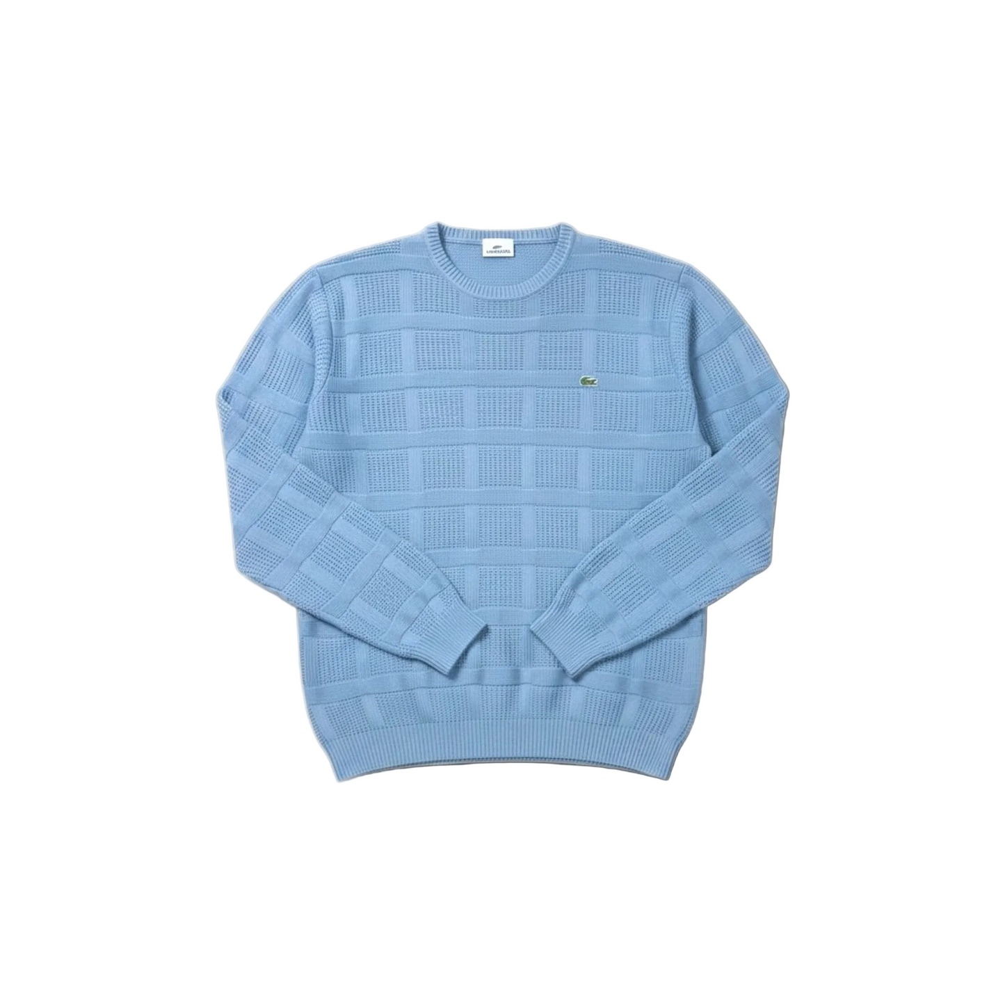 Lacoste Light Blue Checkered Knit Sweater