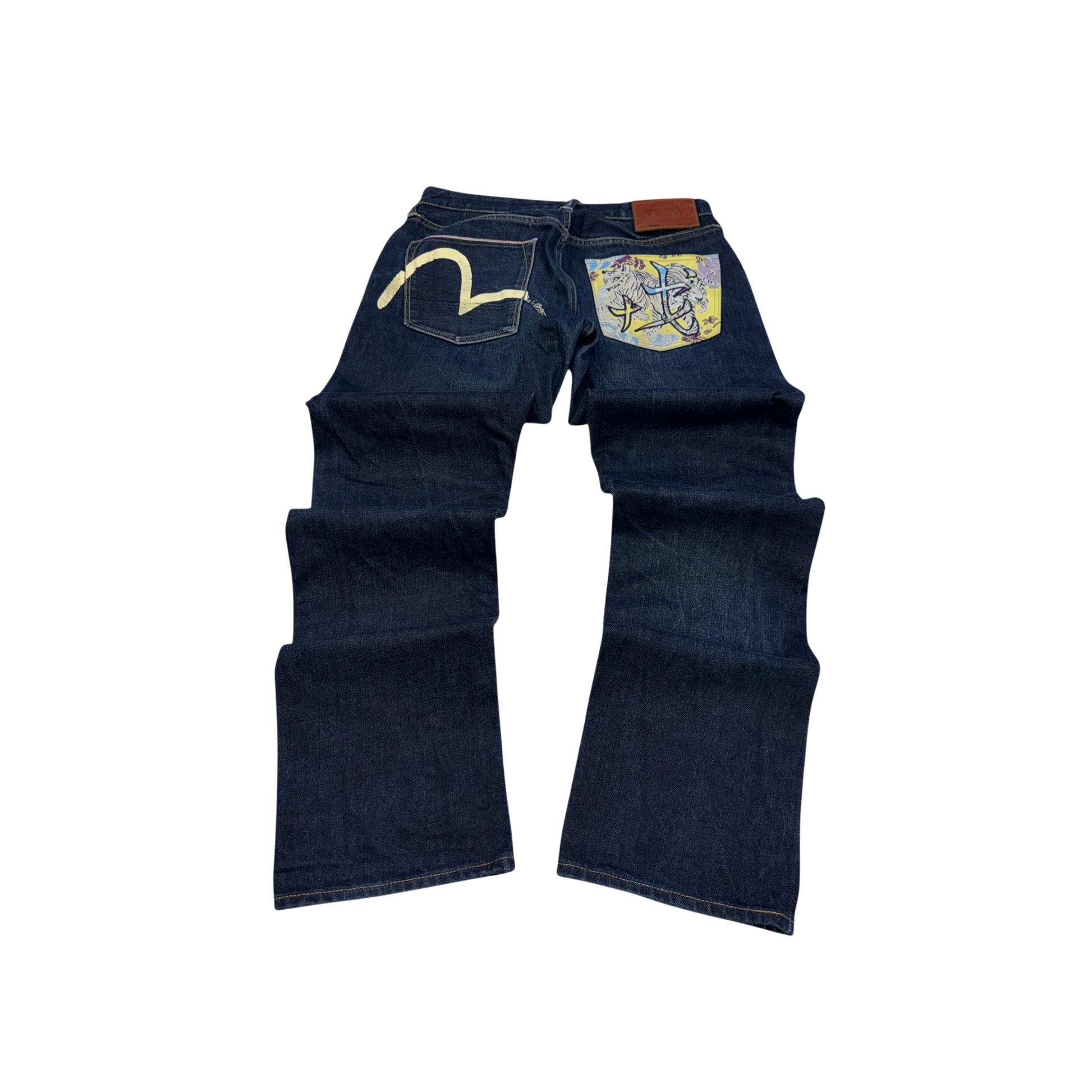 Evisu Painted Seagull Wide Leg Jeans