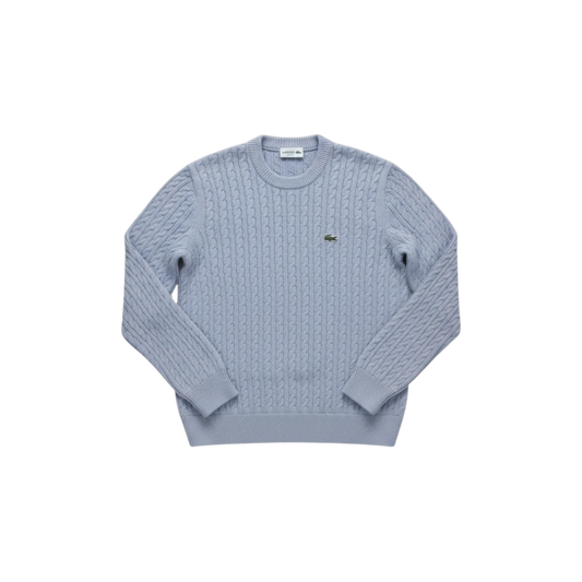 Lacoste Light Blue Cable Knit Sweater