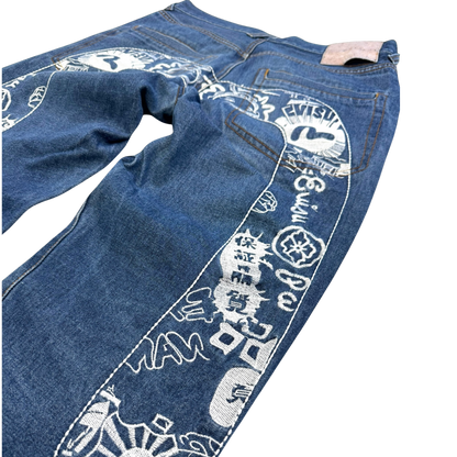 Evisu Jean large imprimé graffiti