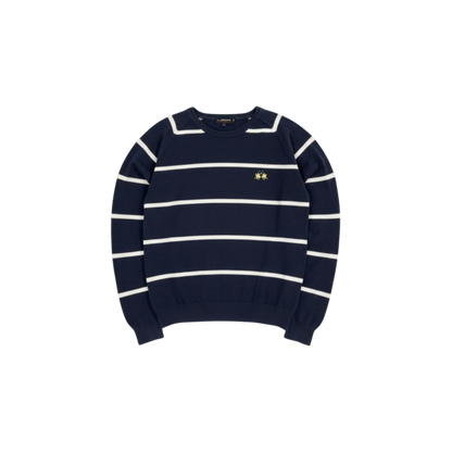 La Martina Navy Striped Knit Sweater