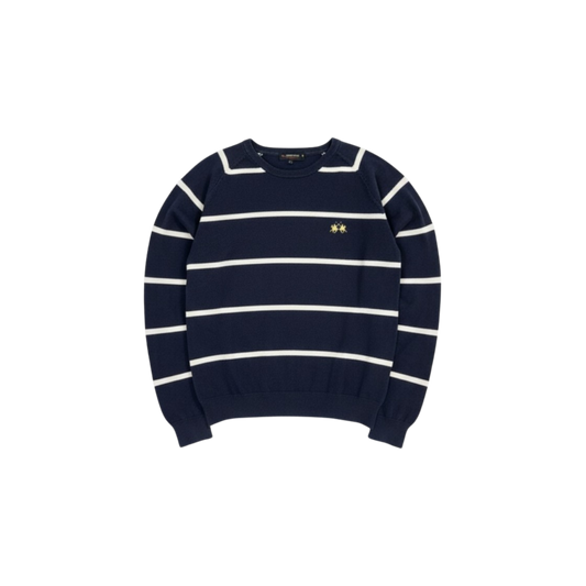 La Martina Navy Striped Knit Sweater
