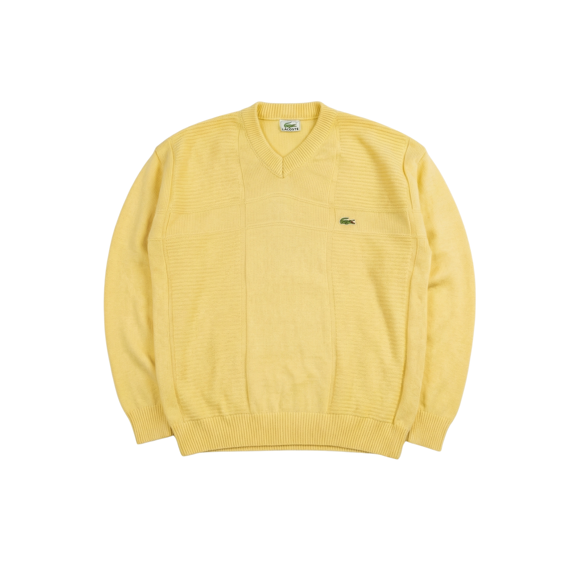 Lacoste Vintage Yellow V-Neck Sweater v2