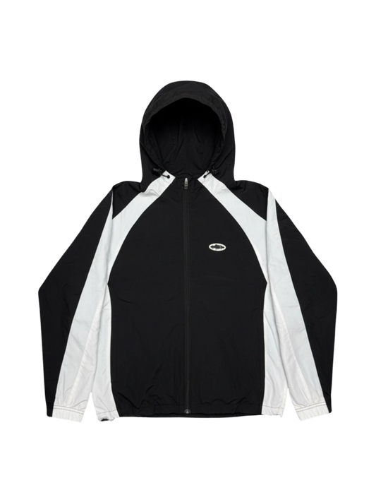 Corteiz Black/White Hooded Zip Jacket