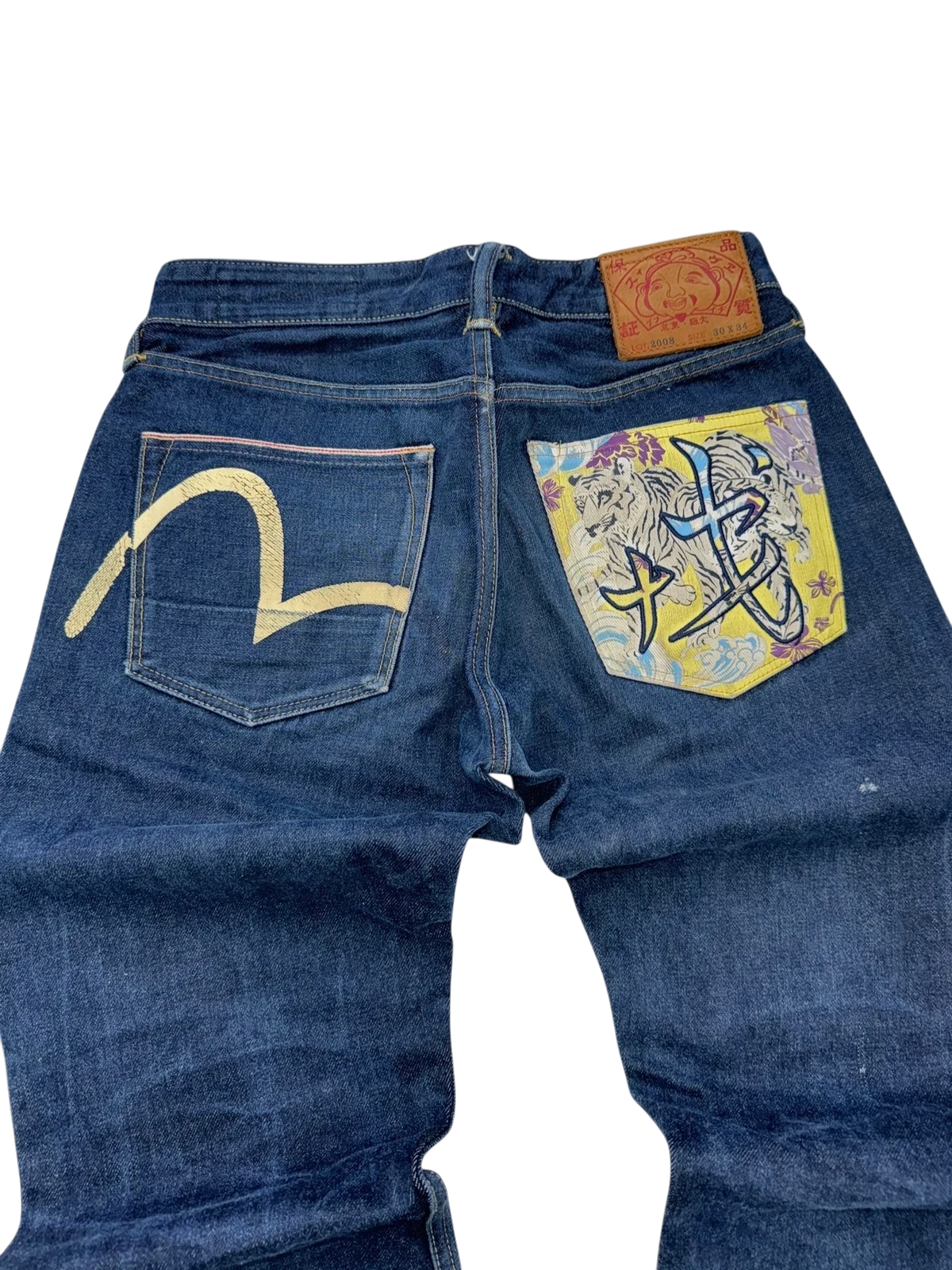 Evisu Painted Seagull Wide Leg Jeans