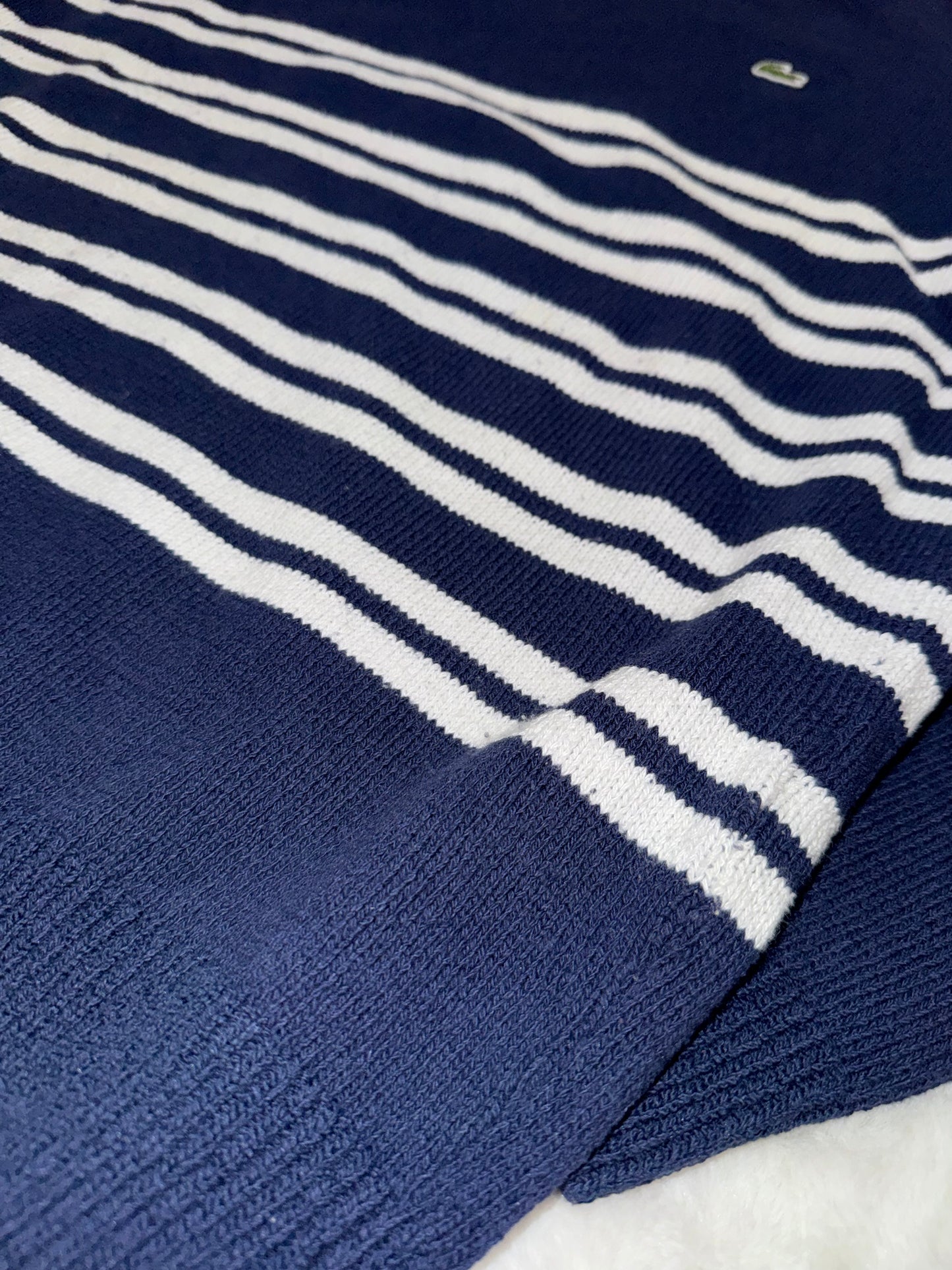 Lacoste Navy White Stripe Crewneck Sweater – Bild 5