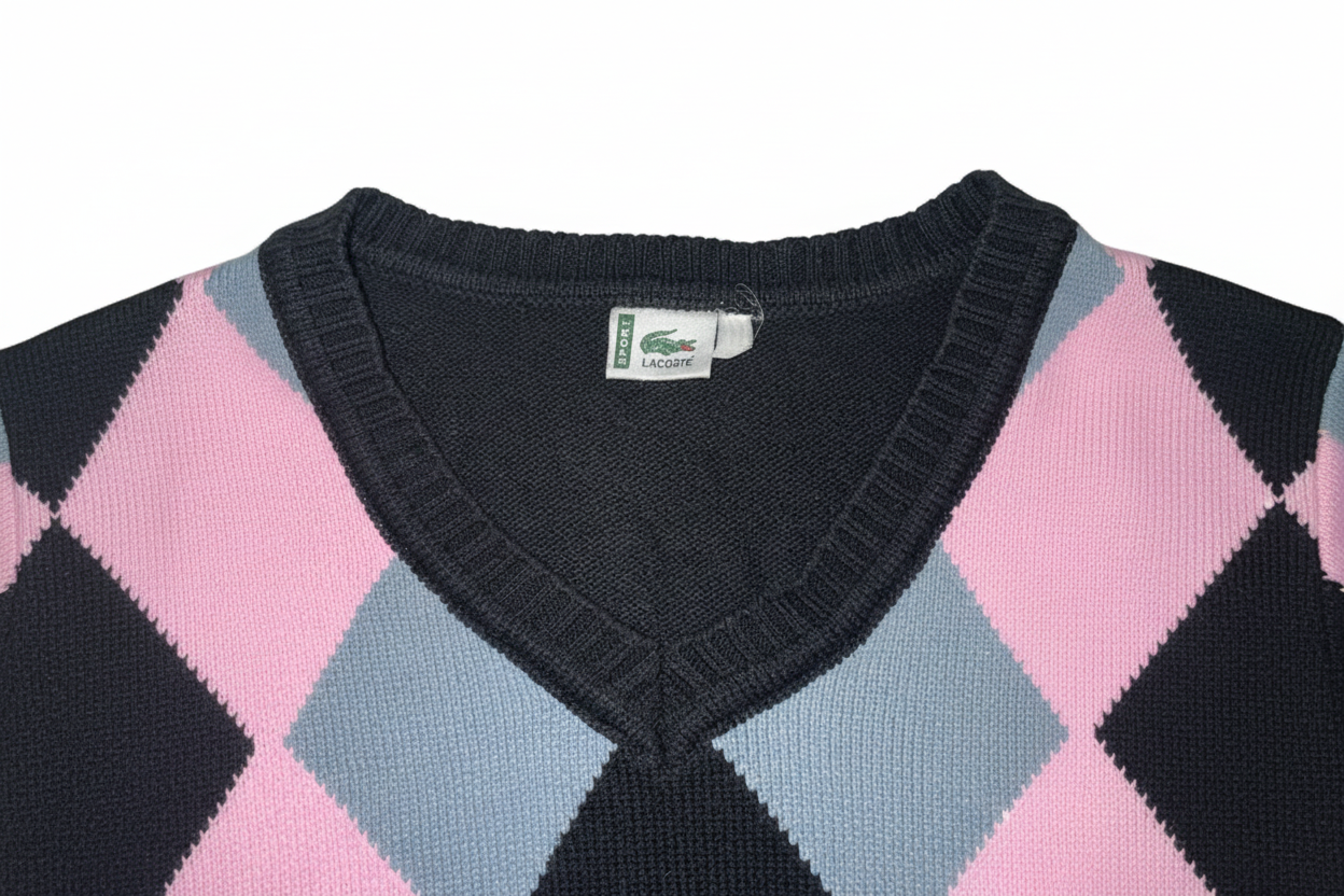 Lacoste Black Argyle Sweater Bild 3