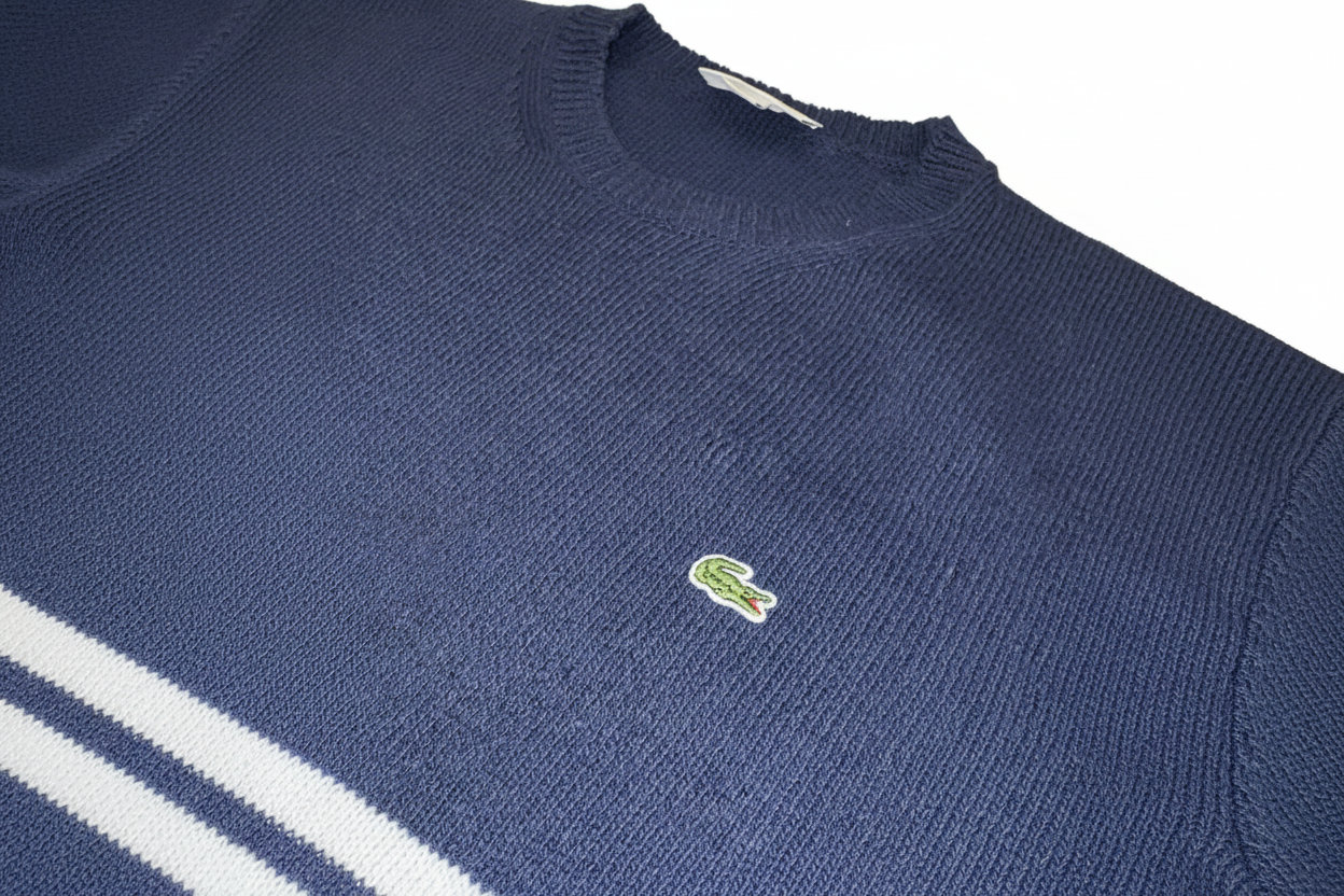 Lacoste Navy White Stripe Sweater Bild 4