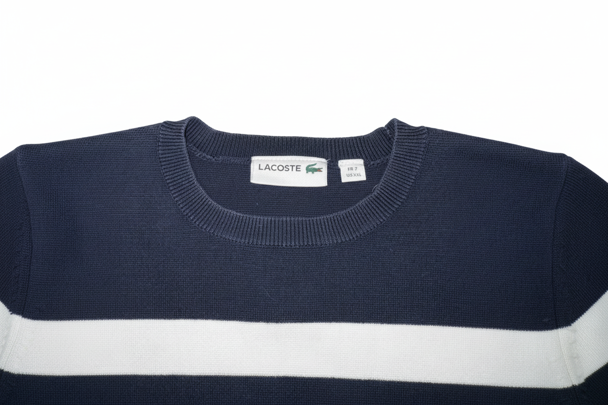 Lacoste Navy White Striped Sweater Bild 4